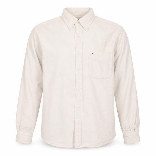 Tommy Hilfiger Men's Beige Corduroy Long Sleeve Button-Up Shirt M