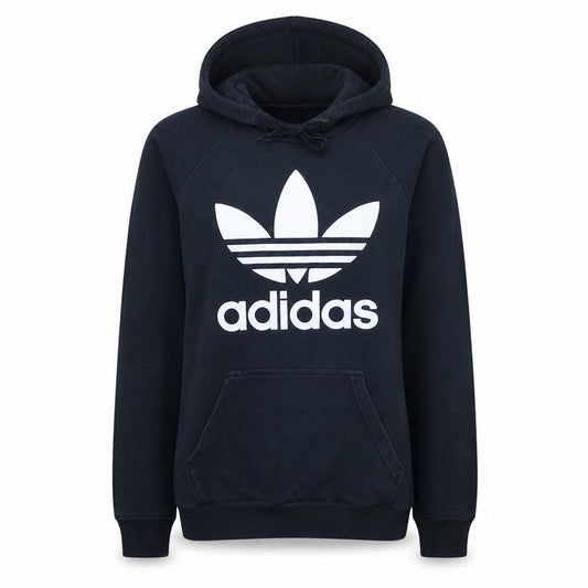 Adidas Women Black Trefoil Pullover Hoodie Size S