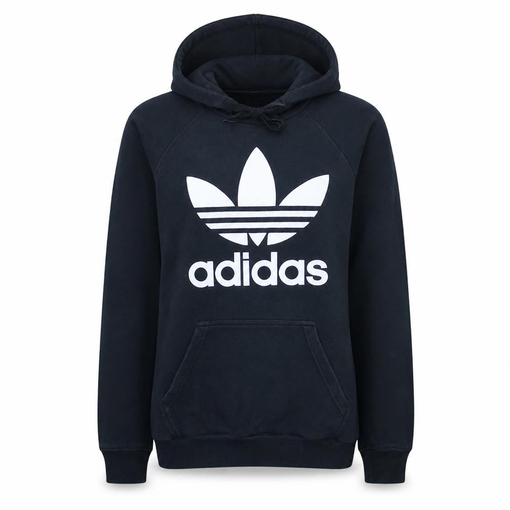 Adidas Women Black Trefoil Pullover Hoodie Size S