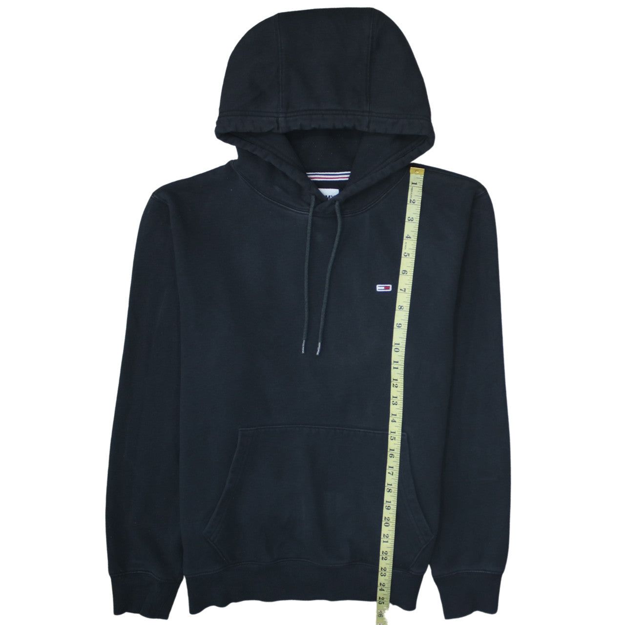 Tommy Jeans Men's Black Pullover Hoodie Size M Logo Fleece Sweatshirt