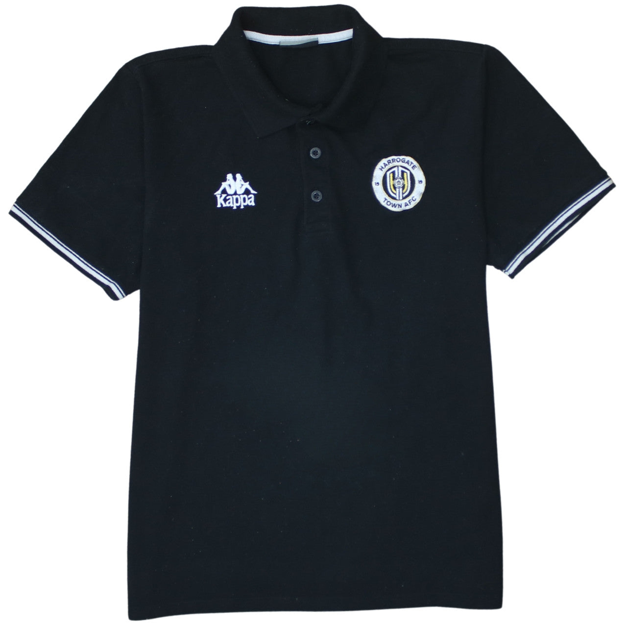 Kappa Men's Black XL Polo Shirt Harrogate Town AFC Embroidered Sports Top