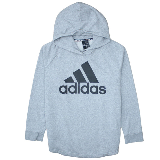 Adidas Womens Grey XL Pullover Hoodie with Logo Print