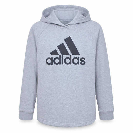 Adidas Womens Grey XL Pullover Hoodie with Logo Print