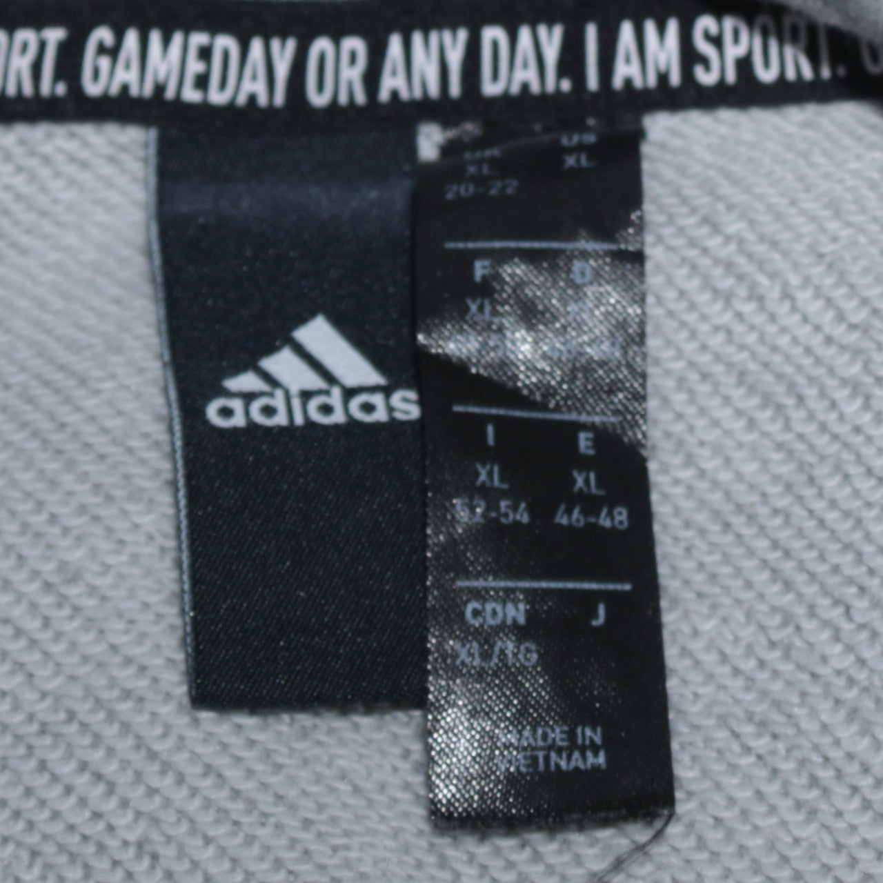 Adidas Womens Grey XL Pullover Hoodie with Logo Print