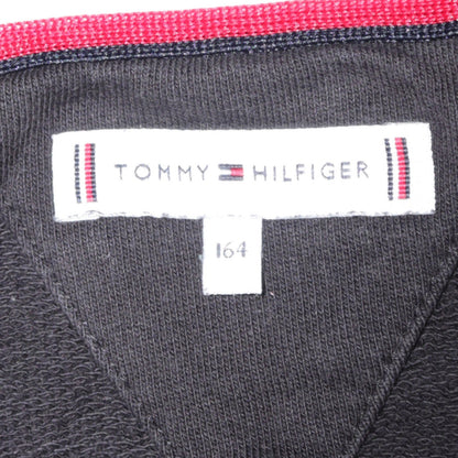 Additional view of Tommy Hilfiger boys’ black pullover hoodie, size 164, logo fleece