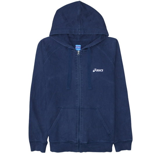 Asics Men's Blue Full Zip Hoodie Size L Sports Fleece Sweatshirt