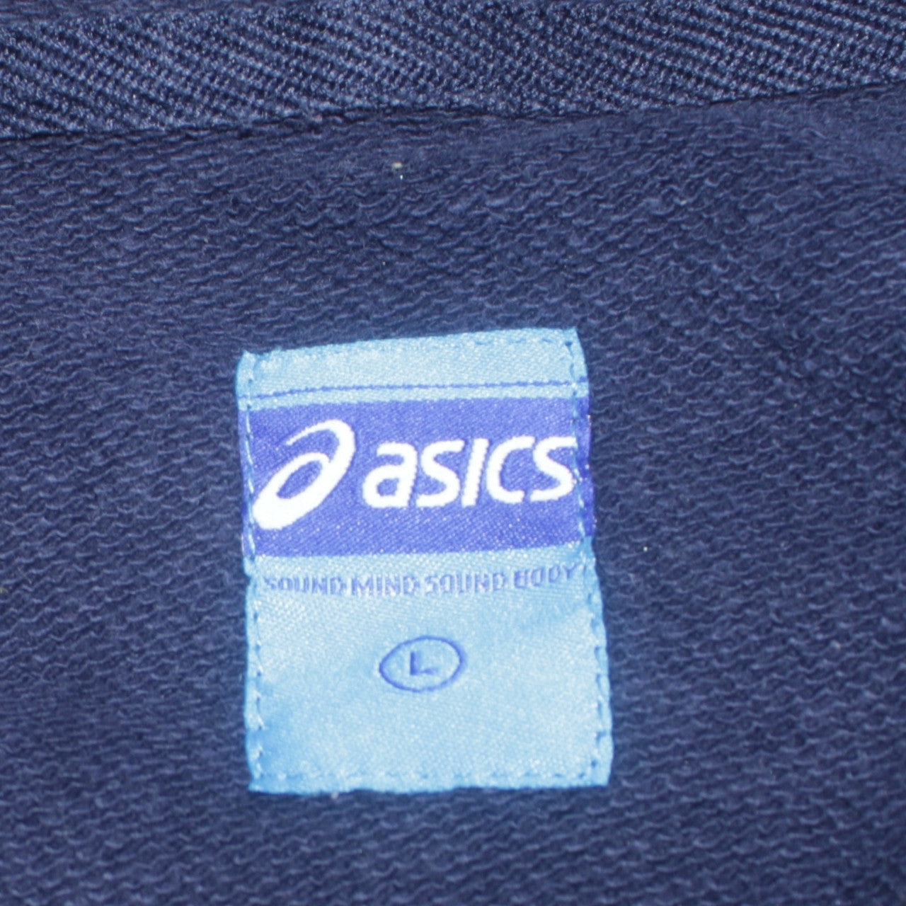Asics Men's Blue Full Zip Hoodie Size L Sports Fleece Sweatshirt