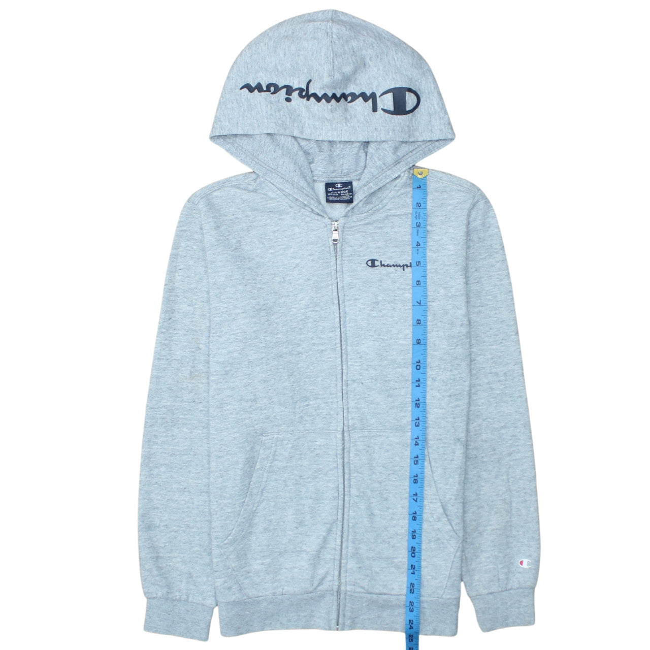 Champion Boys Grey Full Zip Hoodie 13-14 Years Hooded Fleece Sweatshirt