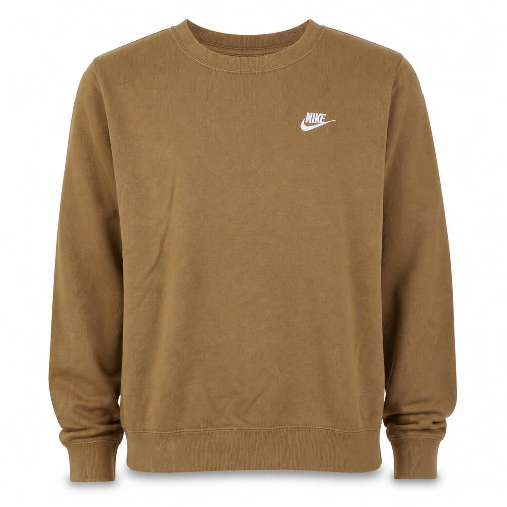 Nike Men's Brown Logo Crew Neck Pullover Sweatshirt Size L