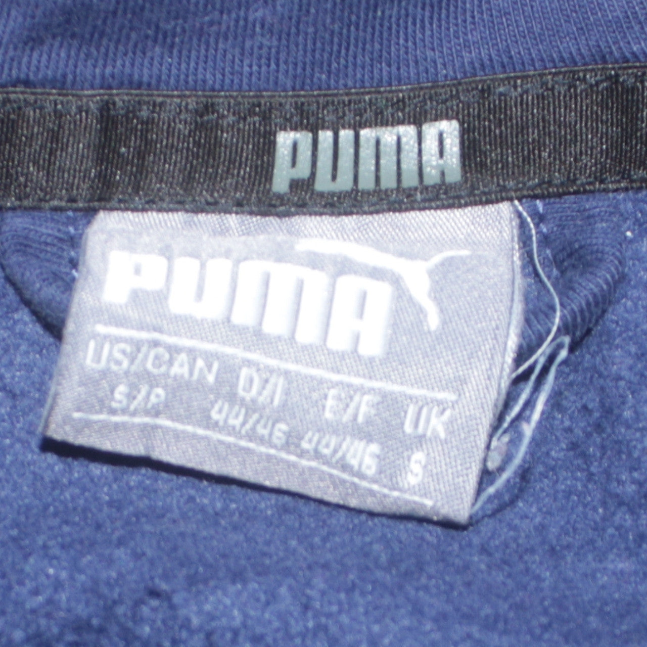 Puma Men's Blue Full Zip Hoodie Small Logo Graphic Cotton