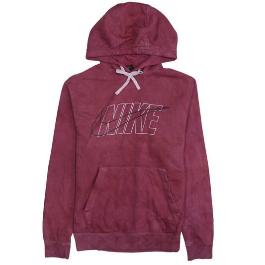Nike Men's Red Pullover Hoodie Small Cotton Blend Graphic Print