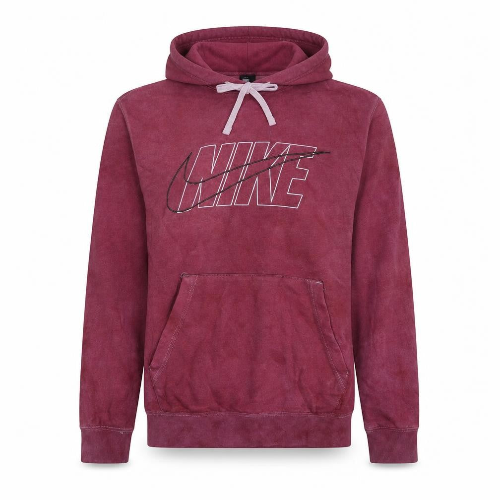 Nike Men's Red Pullover Hoodie Small Cotton Blend Graphic Print
