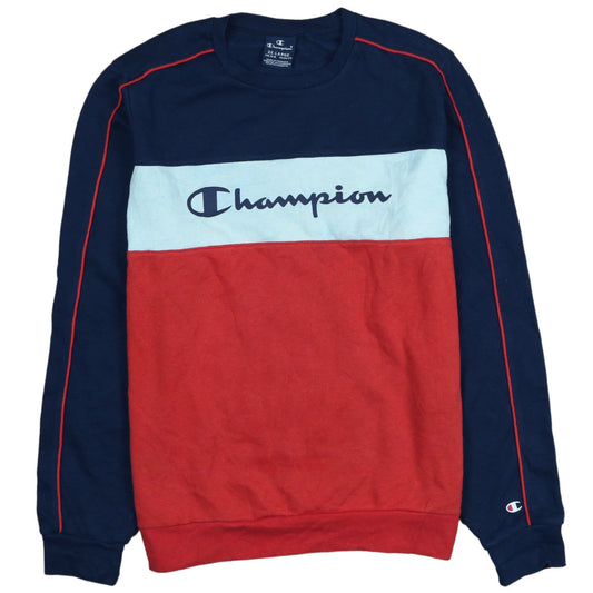Champion Boys Navy Red Colourblock Crew Neck Sweatshirt 15-16 Years 2XL