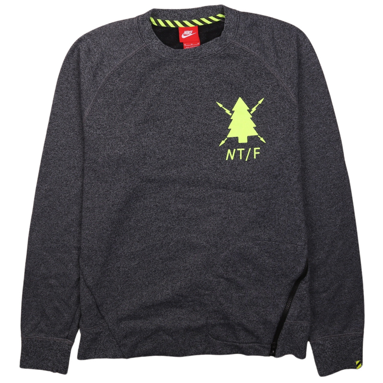 Nike Men's Grey Medium Pullover Sweatshirt Crew Neck Graphic Sportswear