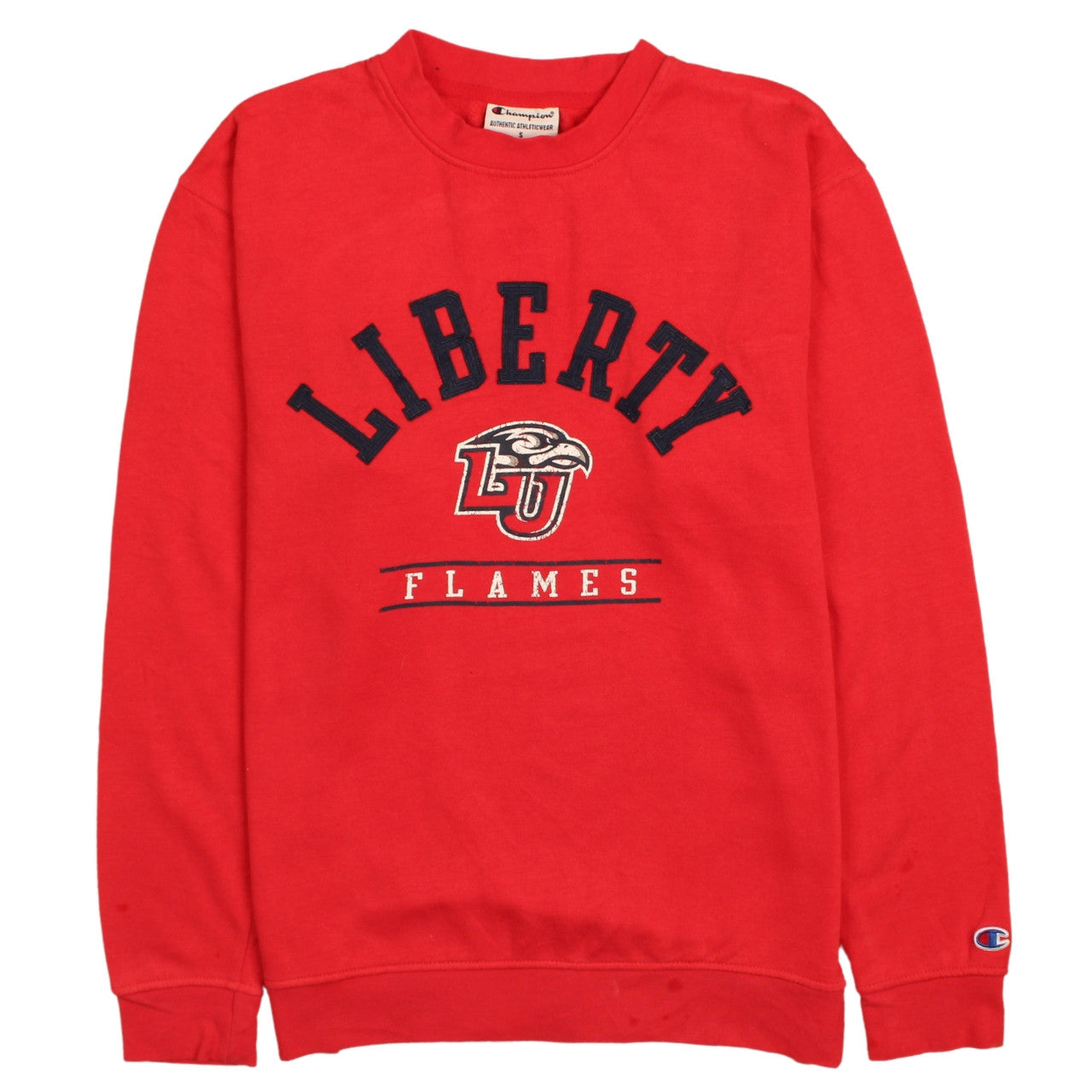 Champion Men's Red Liberty Flames Pullover Sweatshirt Size S