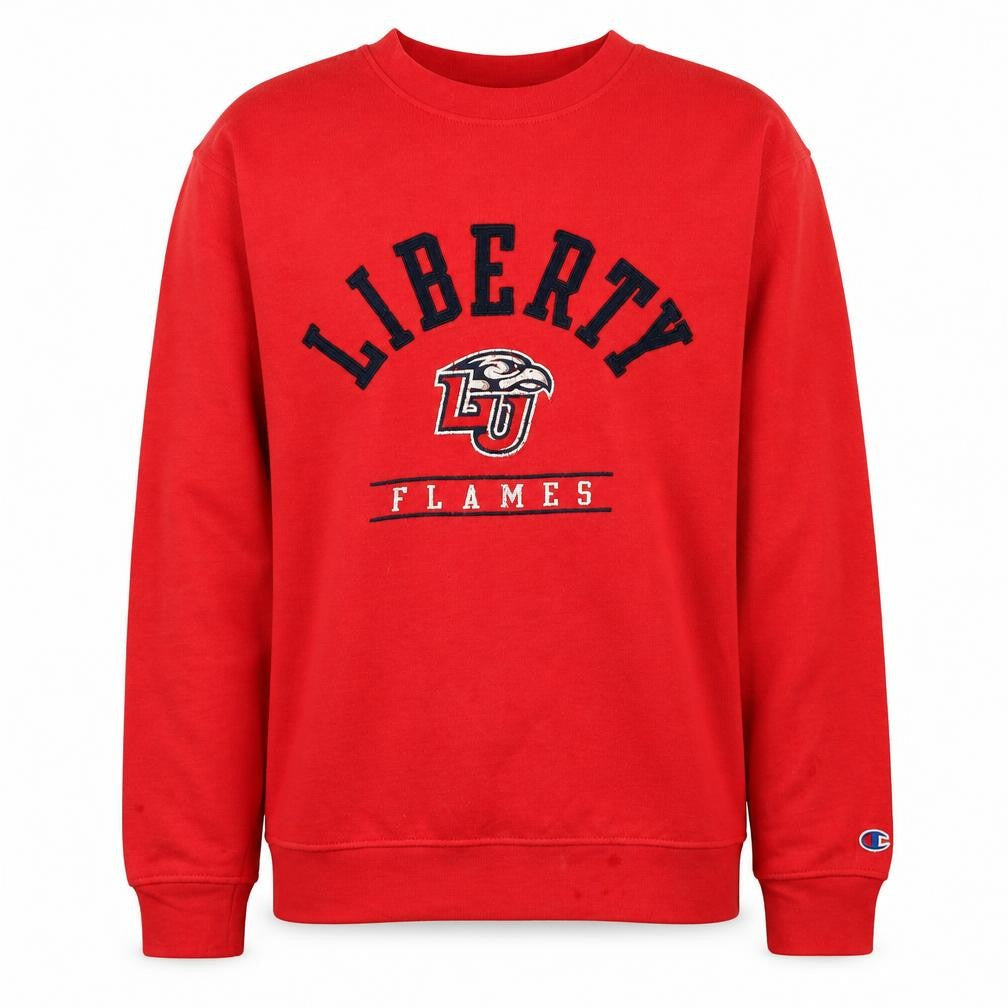 Champion Men's Red Liberty Flames Pullover Sweatshirt Size S