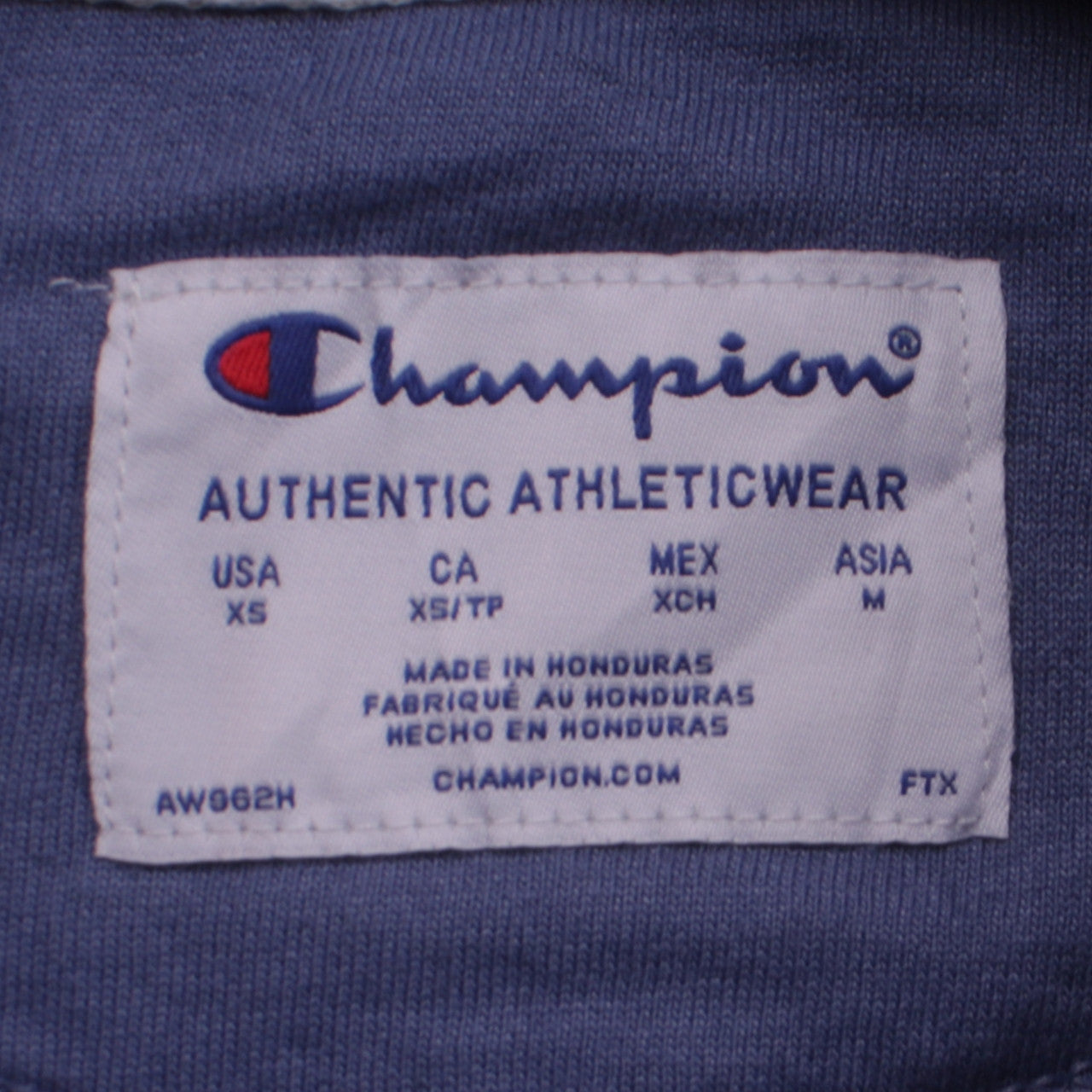 Champion Womens Blue XS Pullover Sweatshirt Crew Neck Logo Cotton Blend