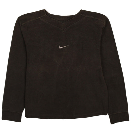 Nike Womens Black V-Neck Pullover Sweatshirt Size L