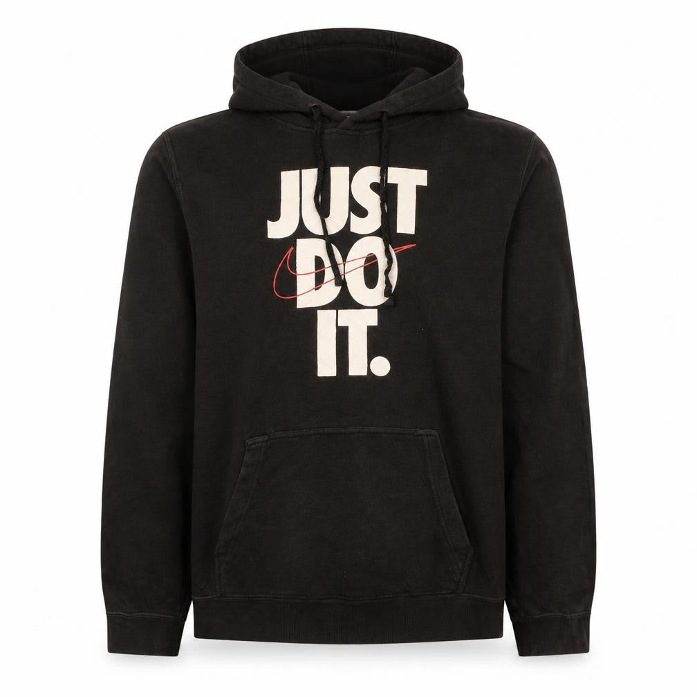 Nike Men's Black Pullover Hoodie Small Just Do It Graphic Fleece