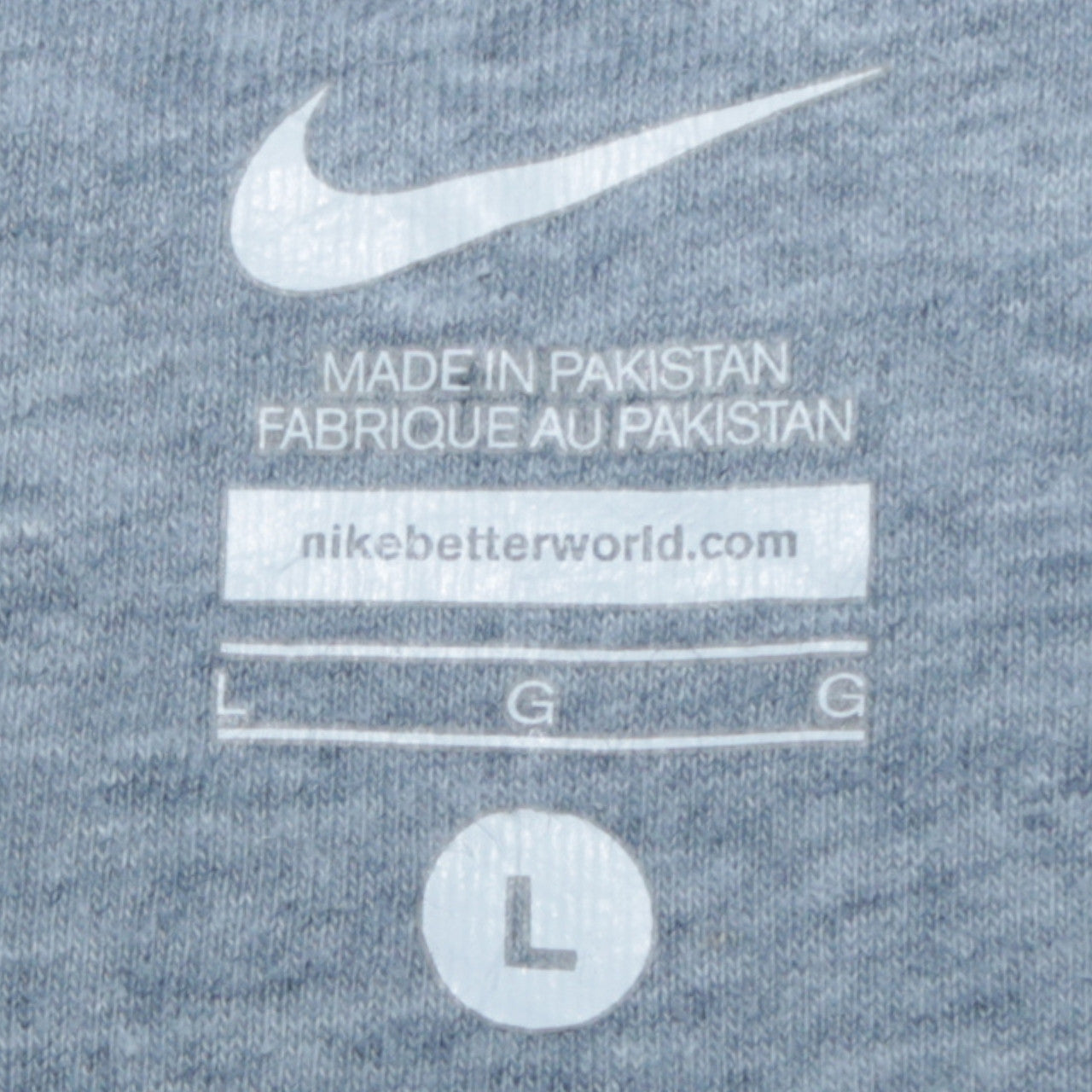 Nike Men's Grey L Pullover Crew Neck Logo Sweatshirt