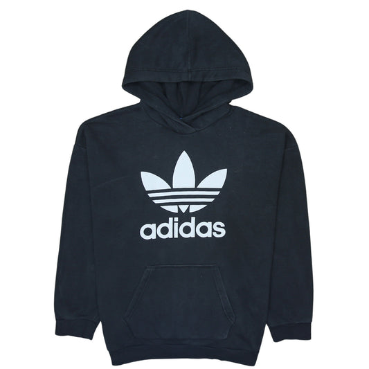 Adidas Mens Black Pullover Hoodie M Sports Retro Graphic Print