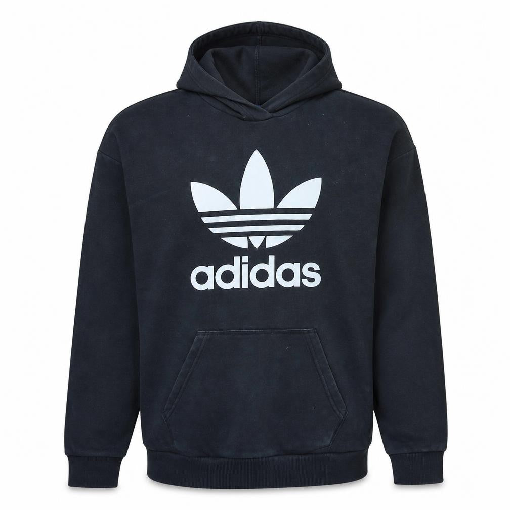 Adidas Mens Black Pullover Hoodie M Sports Retro Graphic Print