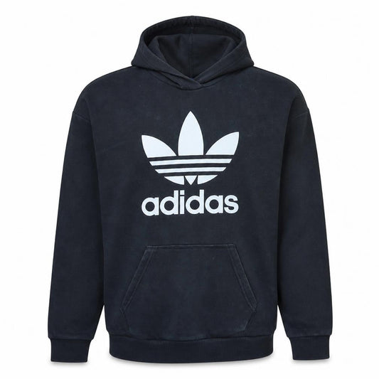 Adidas Mens Black Pullover Hoodie M Sports Retro Graphic Print