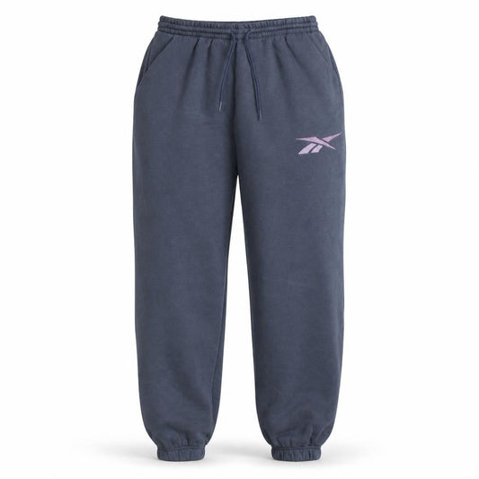 Reebok Women Blue L Fleece Sweatpants Activewear Trousers