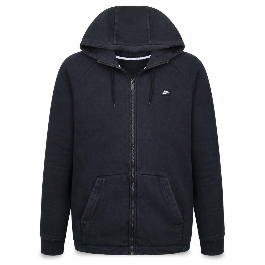 Nike Men's Black Full Zip Hoodie Size L Fleece Sweatshirt