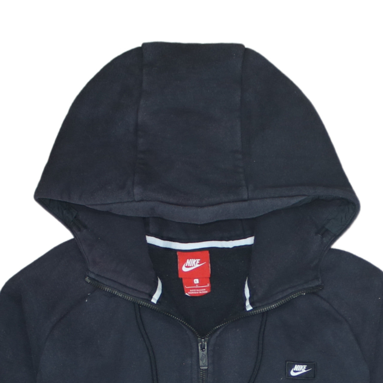 Nike Men's Black Full Zip Hoodie Size L Fleece Sweatshirt