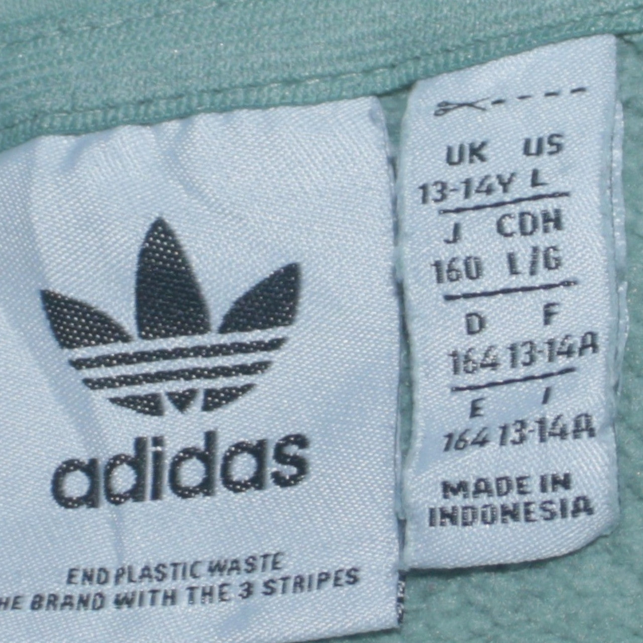 Adidas Boys Green Pullover Hoodie 13-14 Years Classic Logo Sweatshirt