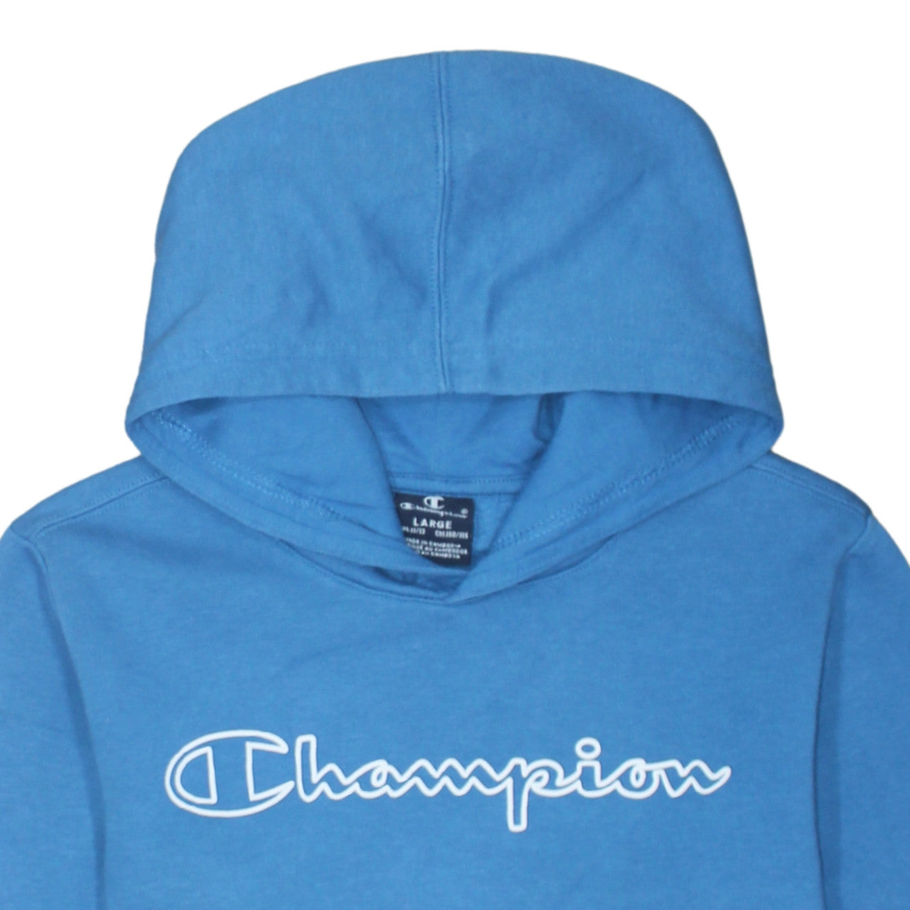 Champion Boys Blue Pullover Hoodie 11-12 Years Logo Fleece Sweatshirt