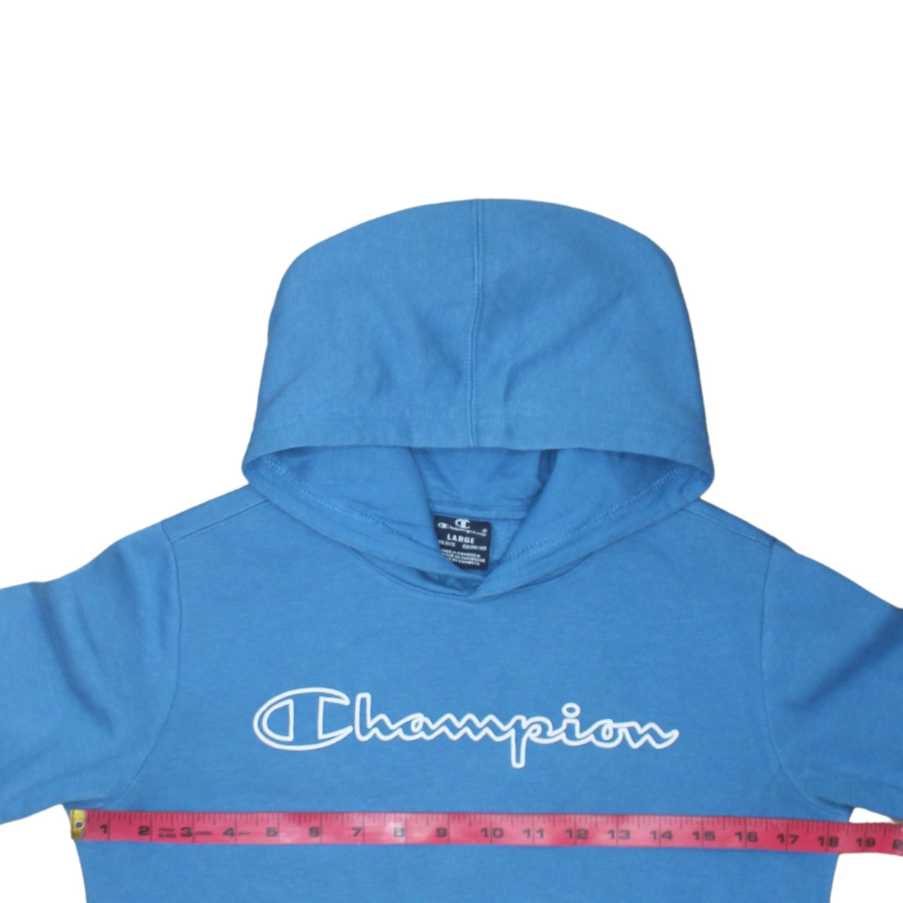 Champion Boys Blue Pullover Hoodie 11-12 Years Logo Fleece Sweatshirt
