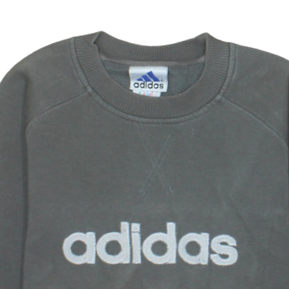 Additional view of Adidas boys’ grey pullover sweatshirt 10-11 years crew neck logo fleece