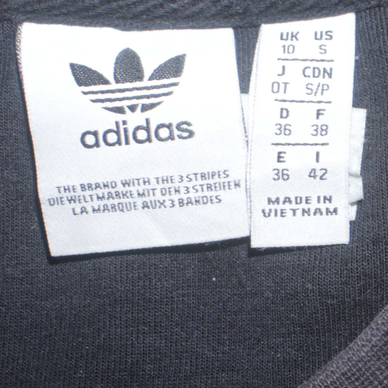 Adidas Women Black Crew Neck Long Sleeve Pullover Sweatshirt UK 10