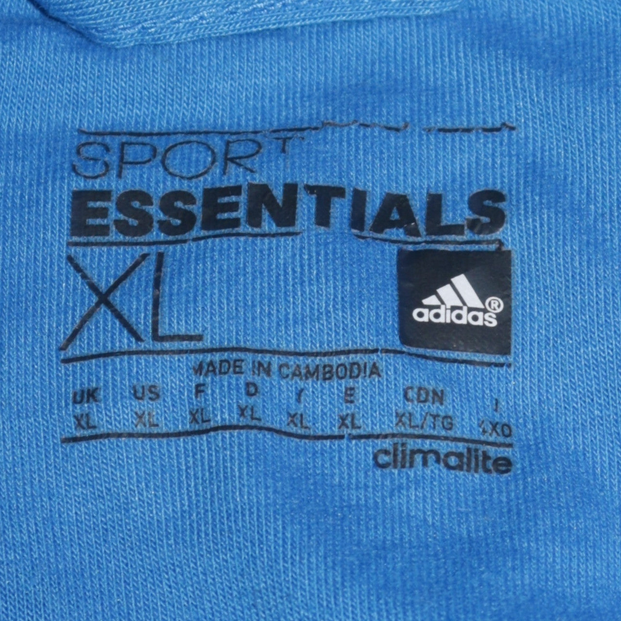 Adidas Men's Blue Full Zip Hoodie XL Sport Essentials