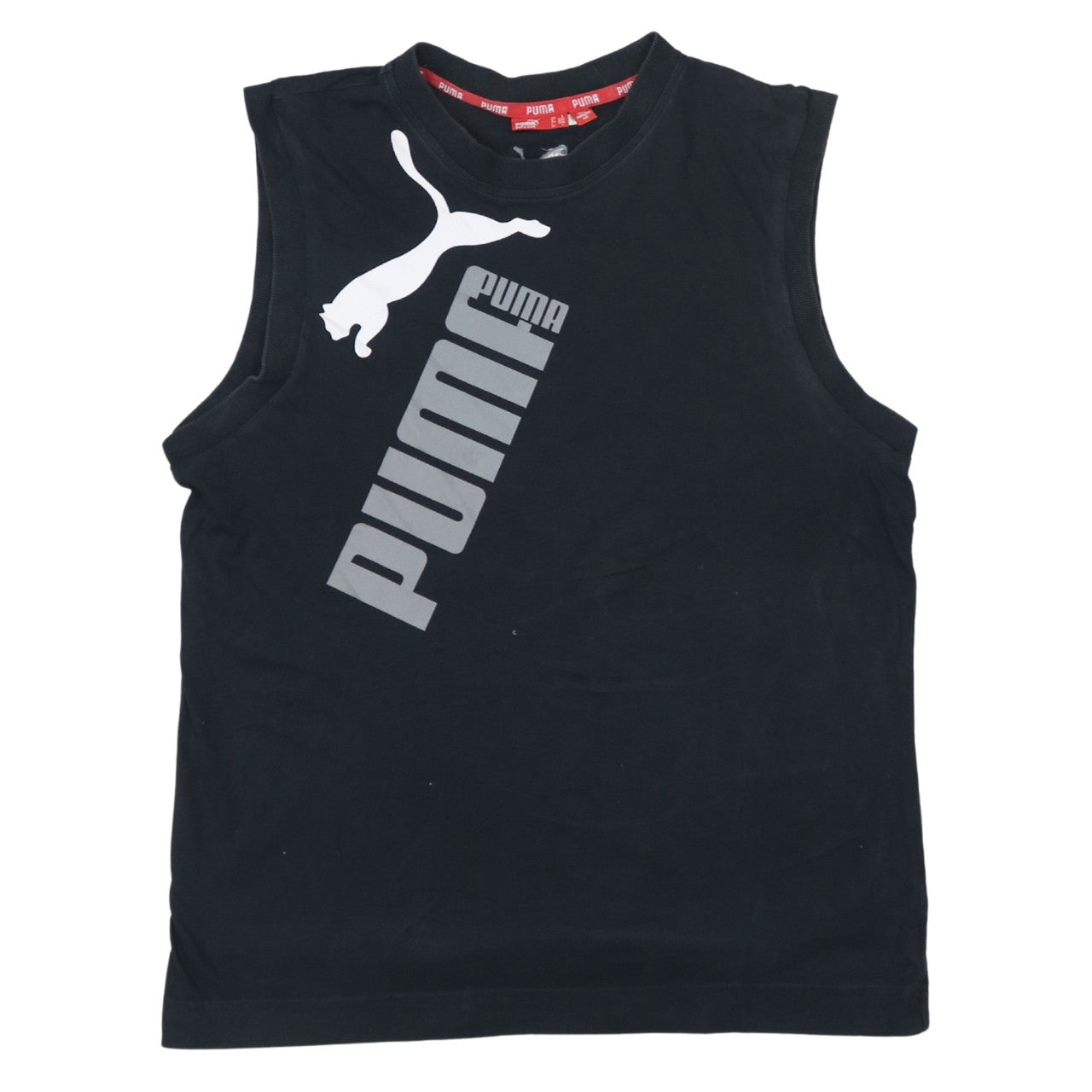Puma Mens Black Sleeveless Tank Top L Sports Jersey