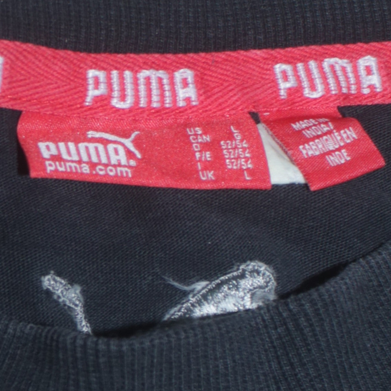 Puma Mens Black Sleeveless Tank Top L Sports Jersey