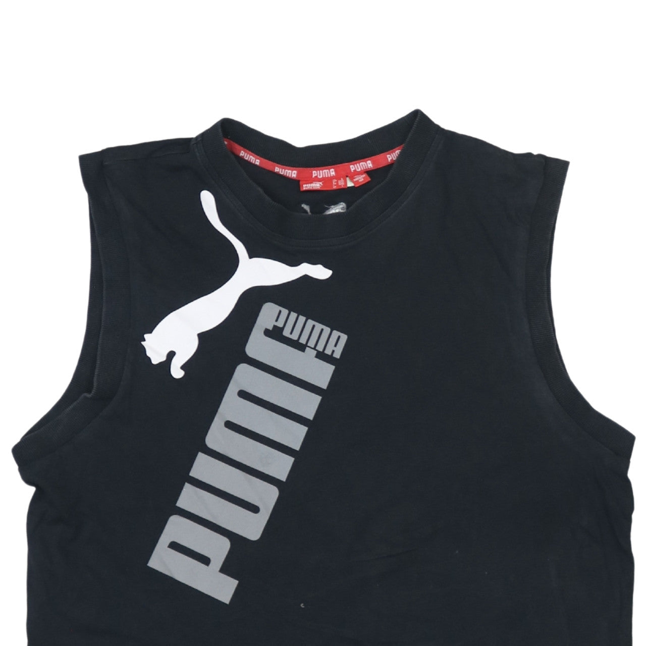 Puma Mens Black Sleeveless Tank Top L Sports Jersey
