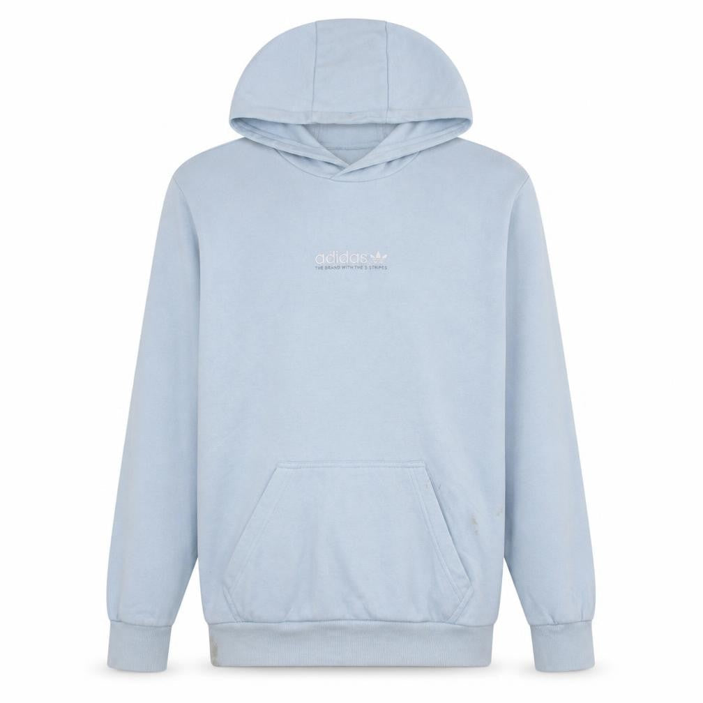 Adidas Mens Blue Pullover Hoodie Medium Classic Logo Cotton Blend