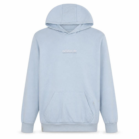 Adidas Mens Blue Pullover Hoodie Medium Classic Logo Cotton Blend