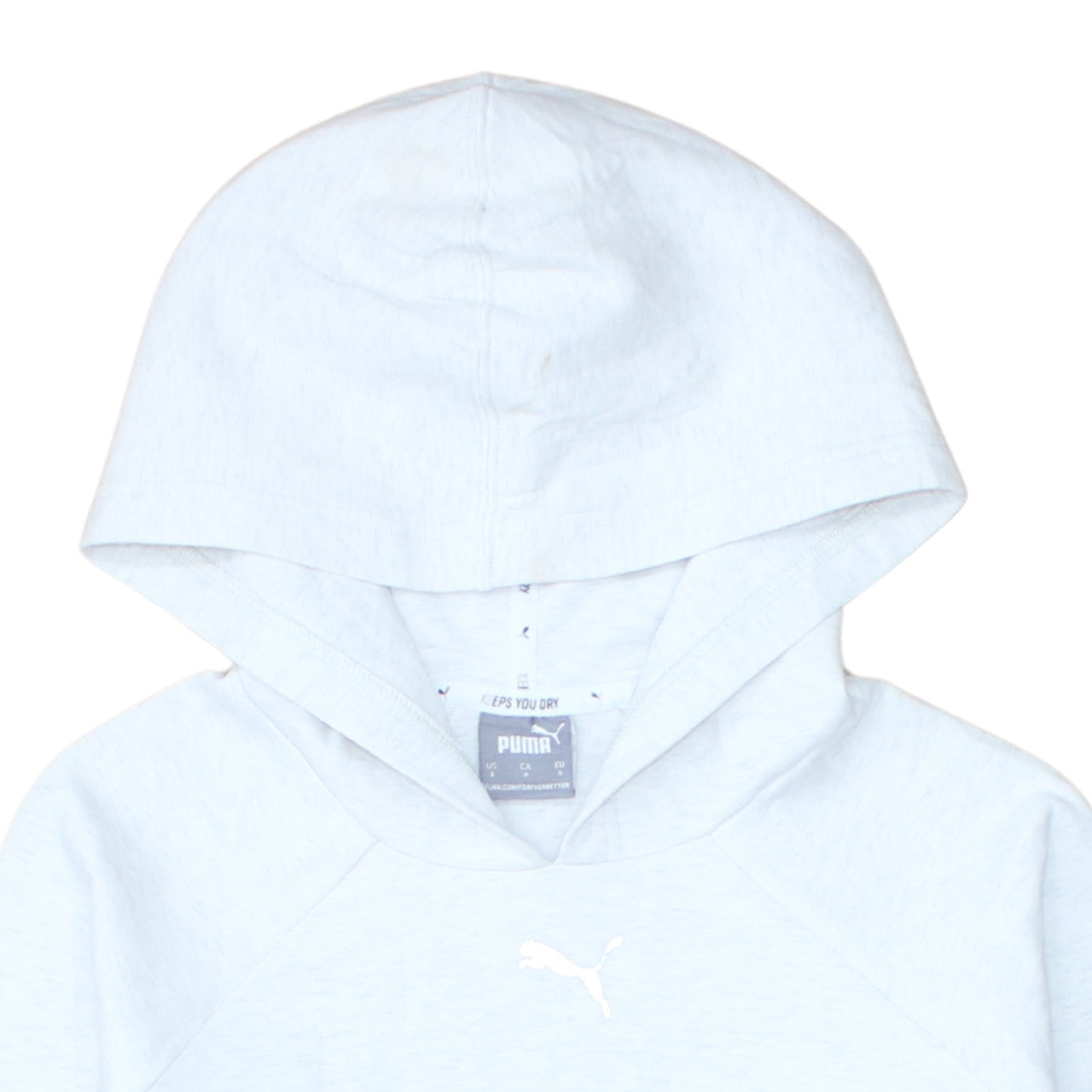 Puma Women Light Grey Pullover Hoodie Small Keeps You Dry