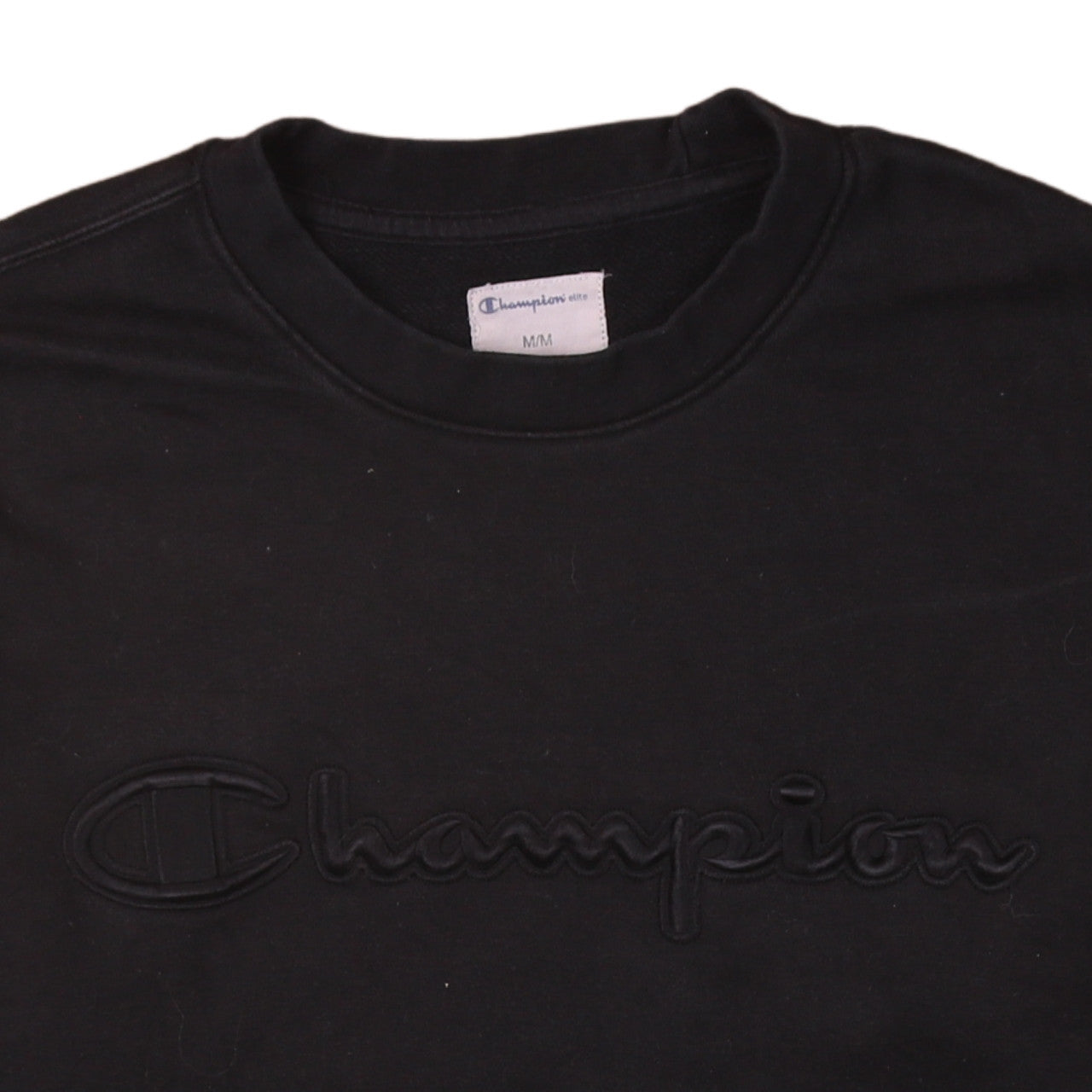 Champion Men's Black Pullover Sweatshirt Size M Embroidered Logo