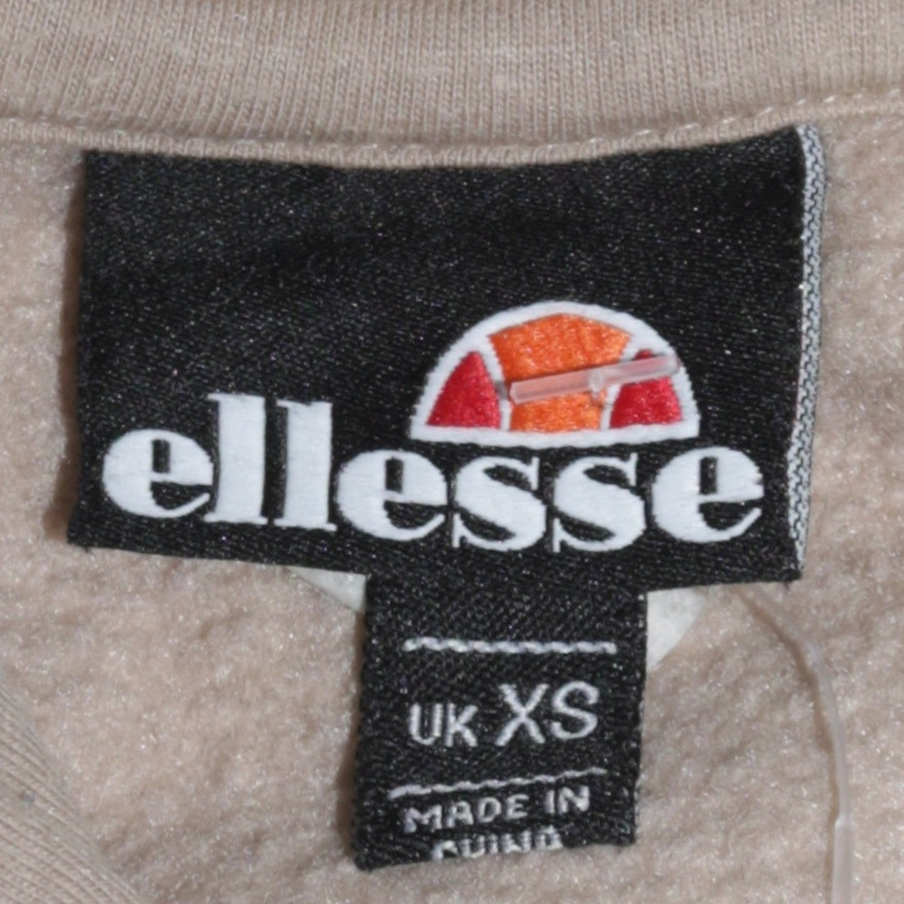 Ellesse Men's Beige Pullover Hoodie XS Regular Fit Logo Fleece