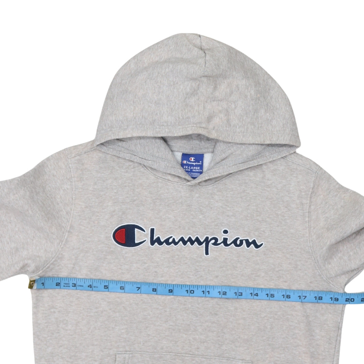 Champion Boys Grey Pullover Hoodie 2XL 15-16 Years Fleece Logo Sweatshirt
