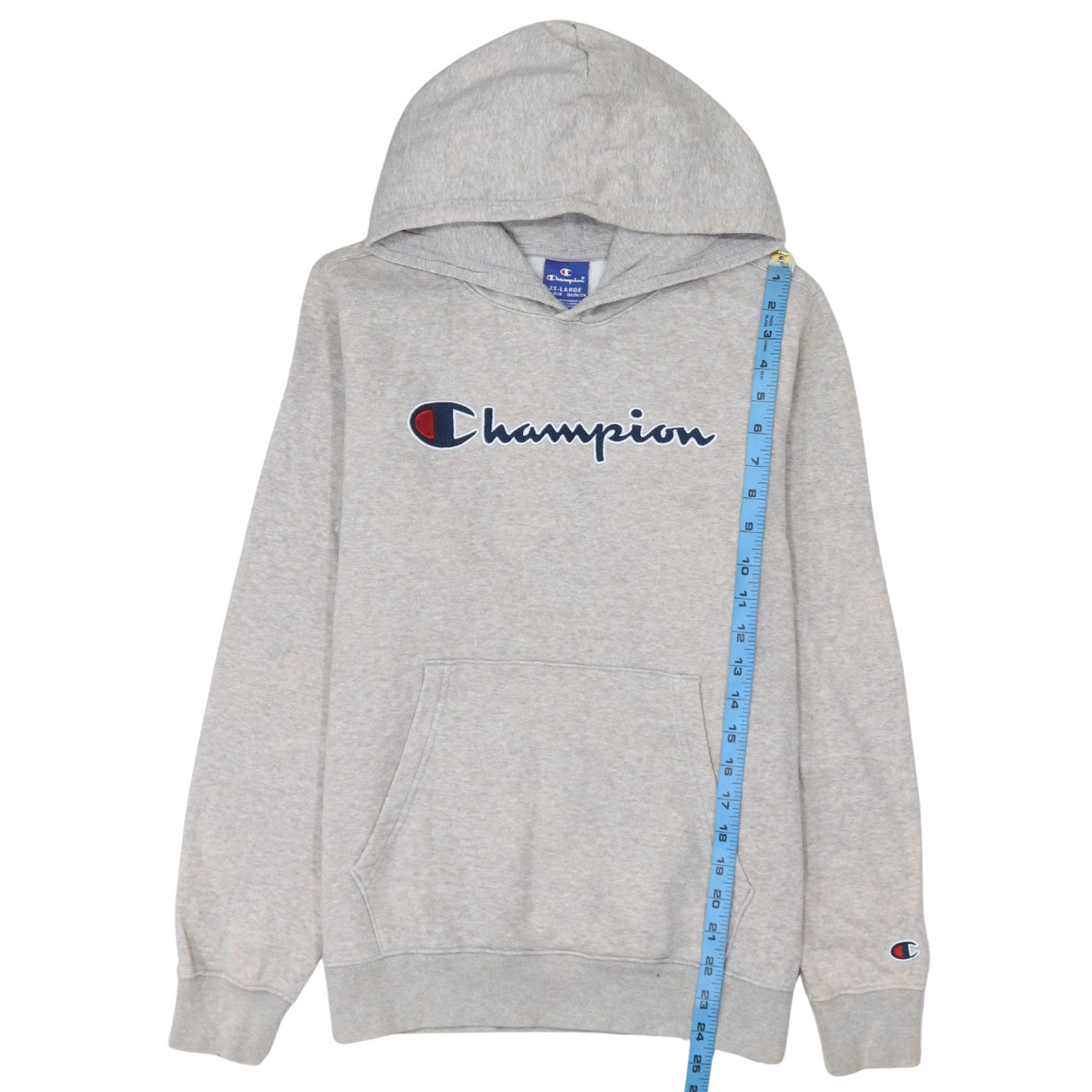 Champion Boys Grey Pullover Hoodie 2XL 15-16 Years Fleece Logo Sweatshirt