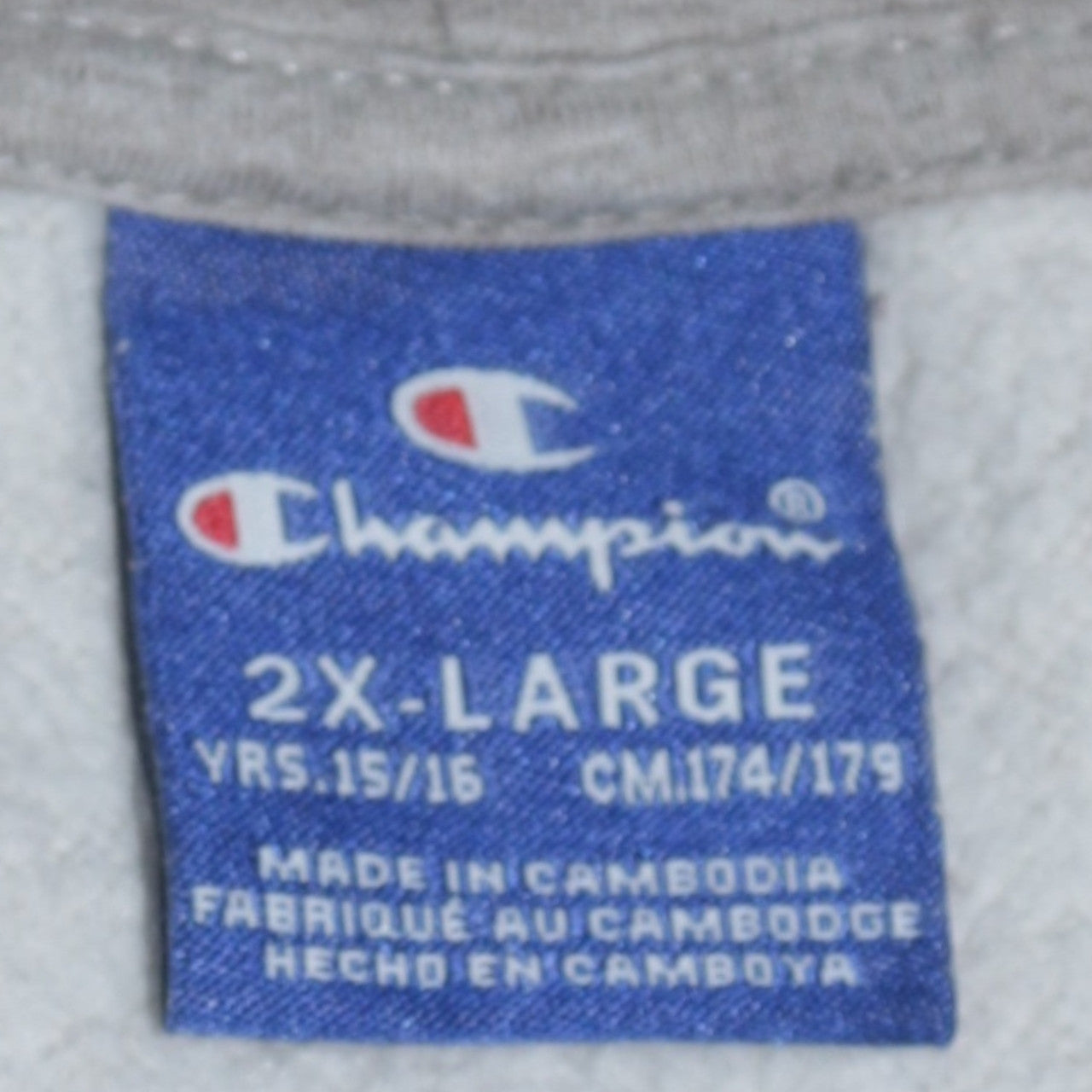 Champion Boys Grey Pullover Hoodie 2XL 15-16 Years Fleece Logo Sweatshirt
