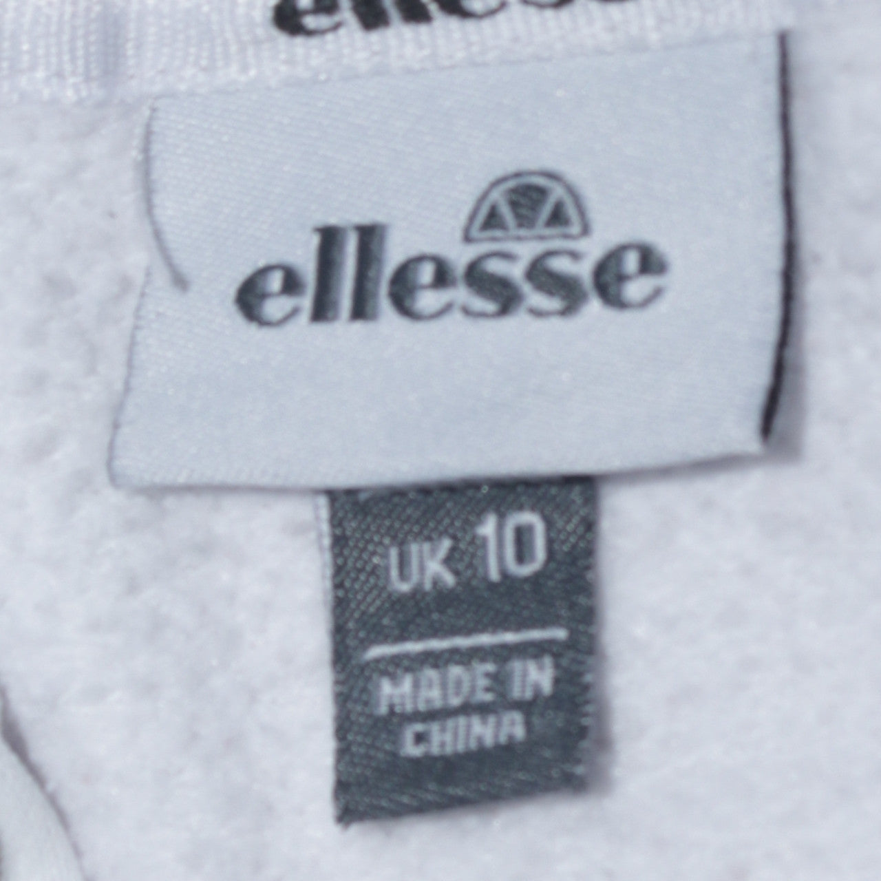 Ellesse Women White Hoodie UK 10 Pullover Logo Cotton Blend Sporty