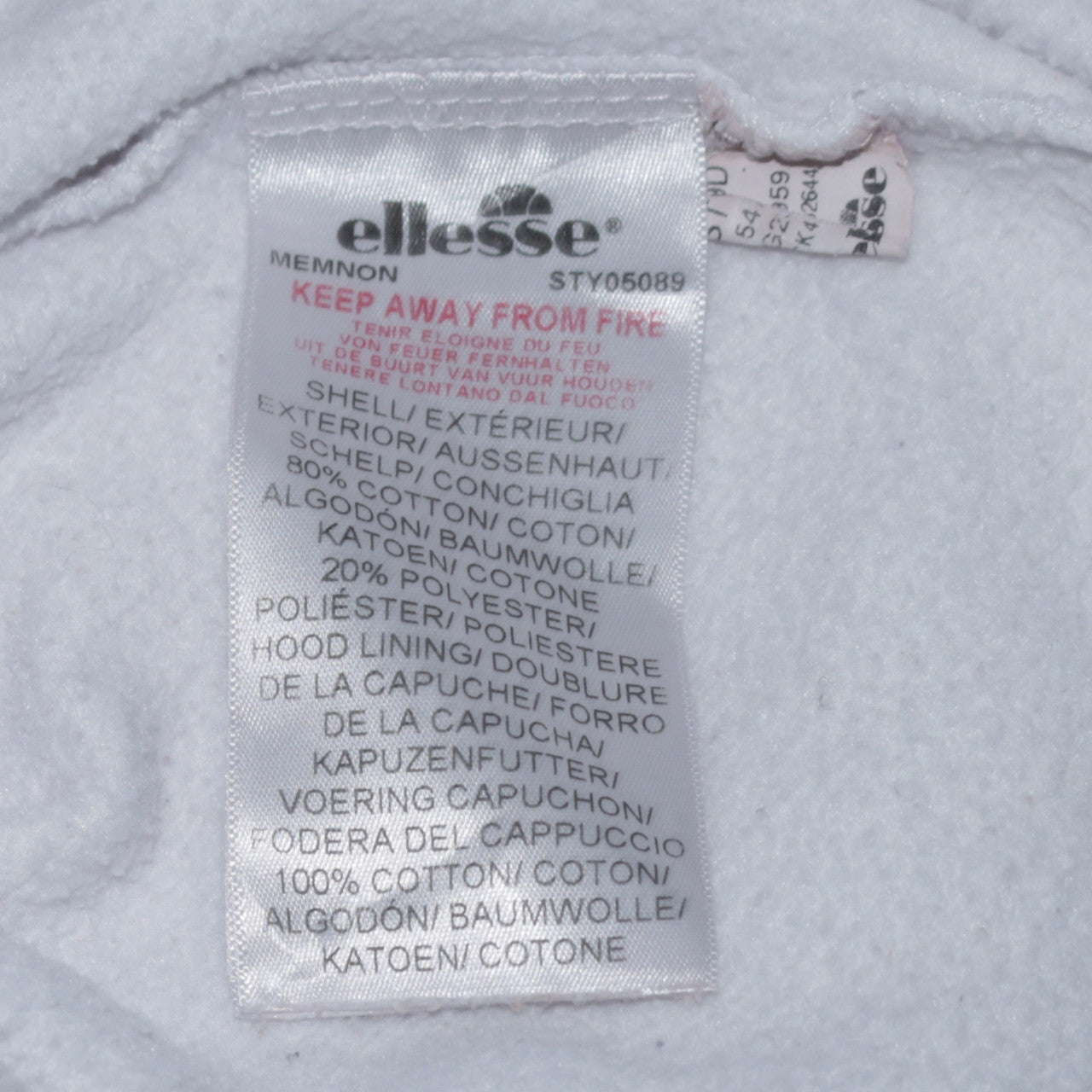 Ellesse Women White Hoodie UK 10 Pullover Logo Cotton Blend Sporty