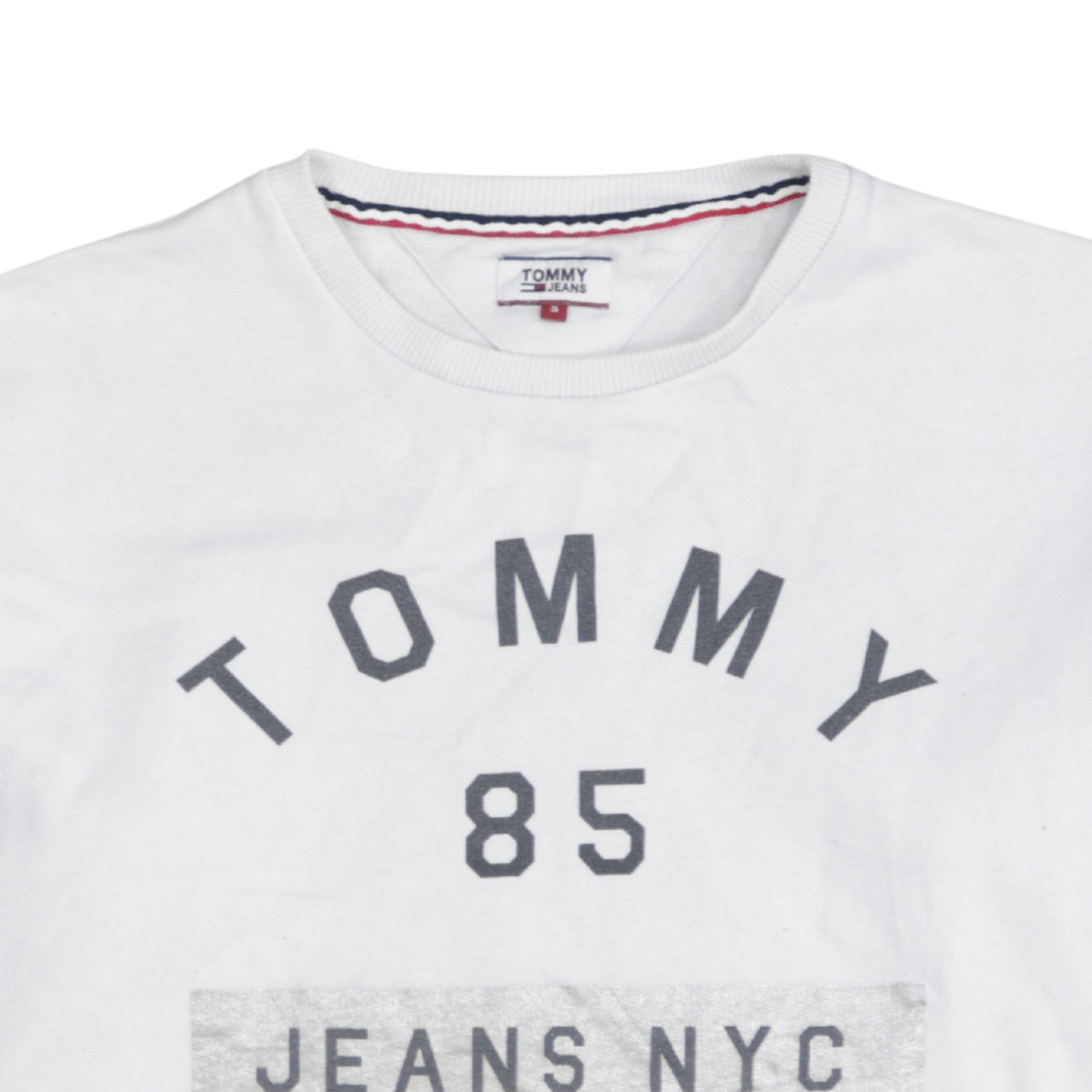 Tommy Jeans Men's White Crew Neck Pullover Sweatshirt Size S